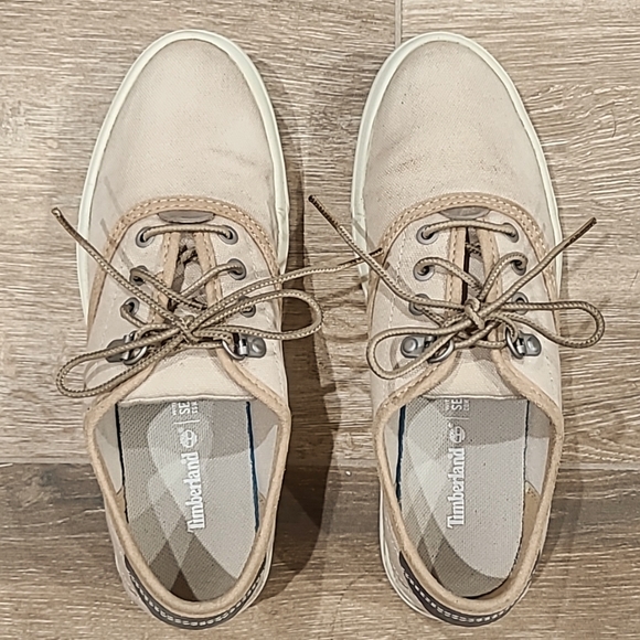 Timberland Amherst Canvas Beige Oxford Women Shoes | Size 6 - Picture 4 of 12